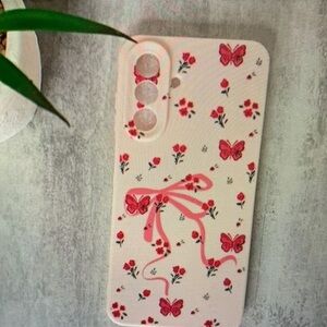 Apple Pink Floral Butterfly Phone Case